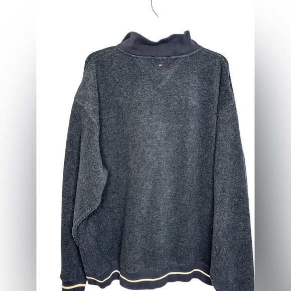 Vintage 90s Tommy Hilfiger Knit Half Zip Spellout Streetwear Sweatshirt XL - Picture 7 of 12